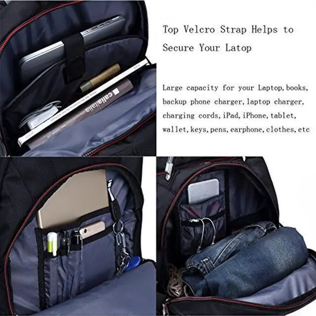 Alt view image 4 of 5 - FREEBIZ 55L 21 Inch High Laptop Backpack fits under 19 Inch Gaming Computer Notebook Macbook for Men (18.4 inch)