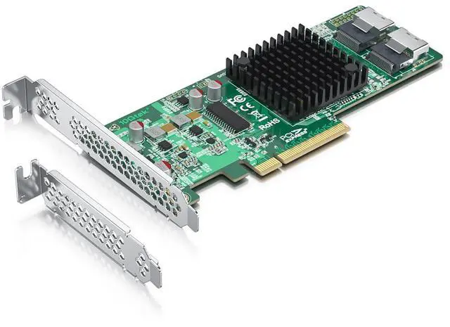 Main image of H!Fiber LSI SAS 9211-8i RAID Controller Card, 6Gb/s Internal HBA Card, LSI SAS2008 Chip, PCI Express 2.0 X8, 2X Mini SAS SFF-8087 Ports