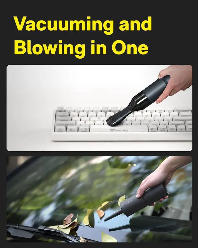 Alt view image 5 of 5 - HOTO Handheld Vacuum Cleaner Cordless, Desk Vacuum Cleaner Compressed Electric Air Duster 15000Pa Suction, 4-in-1 Portable Vortex Vacuum Dust Buster Air Blower for Computer, Keyboard