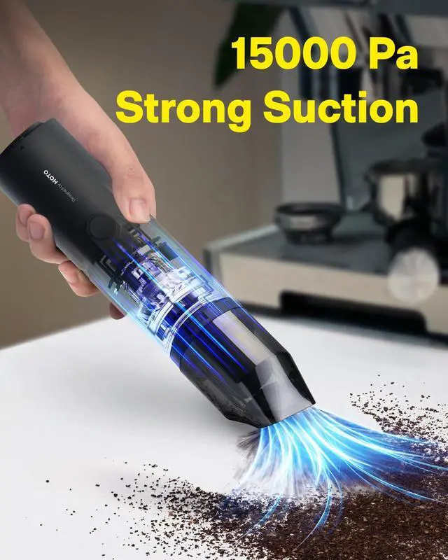 Alt view image 3 of 5 - HOTO Handheld Vacuum Cleaner Cordless, Desk Vacuum Cleaner Compressed Electric Air Duster 15000Pa Suction, 4-in-1 Portable Vortex Vacuum Dust Buster Air Blower for Computer, Keyboard