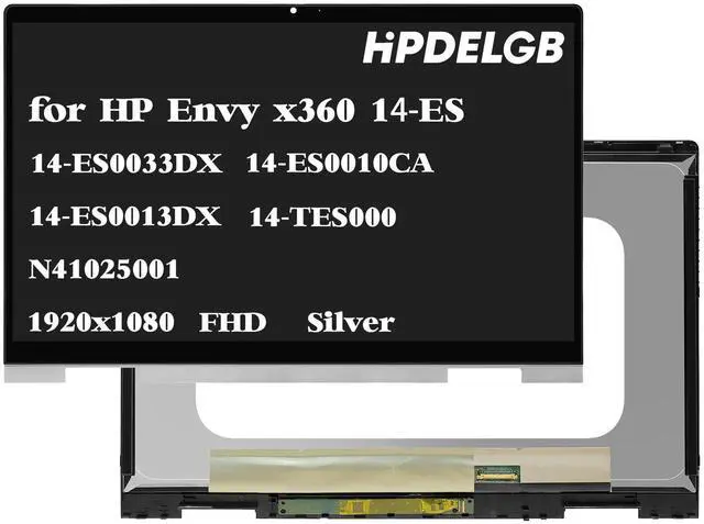 Main image of HPDELGB Replacement for HP Envy x360 14-ES 14T-ES 14T-ES000 14-ES0013DX 14-ES0033DX 14-ES0010CA N41025-001 LCD LED Touch Screen Display Digitizer Assembly W/Bezel Panel 14.0" 1920x1080 IPS