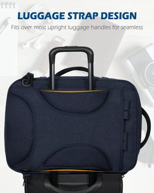 Alt view image 3 of 5 - Hynes Eagle 44L Carry on Backpack Airline Approved Travel Backpack for Men Women Large Laptop Backpack 17 inch Nylon Backpack Overnight Weekender Duffel Bag Navy with 3PCS Packing Cubes