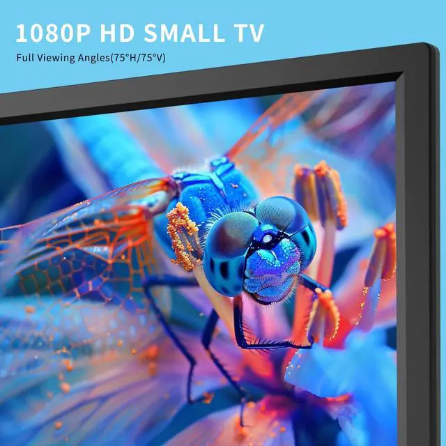 Alt view image 2 of 5 - Jexiop 16 inch Flat Screen TV,Small TV with Remote Control-Perfect Full HD 1080P for Kitchen,Dual Power DC-12V & AC AC Adapter Inputs for Your RV & Kitchen Watch HDTV Anywhere