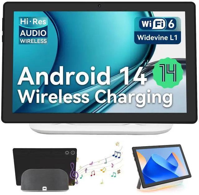 Main image of Tablet, Android 14 Tablet, 10 inch Tablets with Rechargeable Stereo Speaker Audio Dock, HD IPS Touch Screen, Otca-Core, 14GB RAM 64GB ROM 1TB Expansion, Wi-Fi 6, BT 5.3, Dual Camera, Google Tab 2025