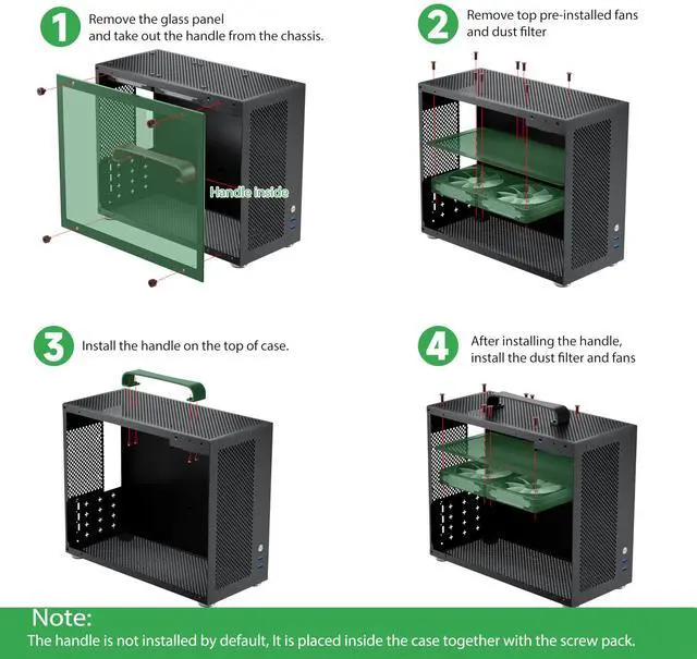 Alt view image 4 of 5 - Micro ATX Case, MATX PC Case for ITX MATX Motherboard, 2X 120mm ARGB Fans Preinstalled, Tempered Glass, Magnetic Dust Filters, Fully Ventilated Airflow, Mini PC Case with USB3.0