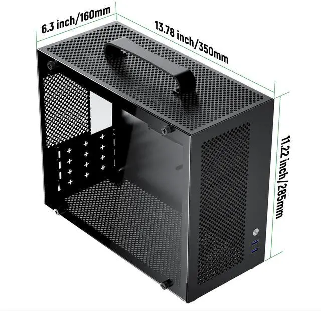 Alt view image 5 of 5 - Micro ATX Case, MATX PC Case for ITX MATX Motherboard, 2X 120mm ARGB Fans Preinstalled, Tempered Glass, Magnetic Dust Filters, Fully Ventilated Airflow, Mini PC Case with USB3.0
