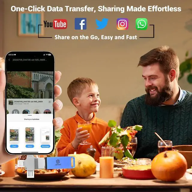 Alt view image 5 of 5 - 256GB Auto Backup-Photo-Stick-Flash-Drive for All Device Picture-Stick-for-Photo Secure Photo Video Backup Device Photo-Saver-Stick-iPhone-Picture-Backup Android-Photo-Storage-Stick iPad-Backup-Drive
