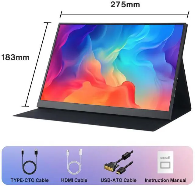 Alt view image 2 of 4 - JYXCN Laptop Screen Extender 14 inch, 1080P IPS Touch Monitor for Laptop with Protect Cover, Suitable for Mac, Wins, Android, Dex (14'' 1080P)