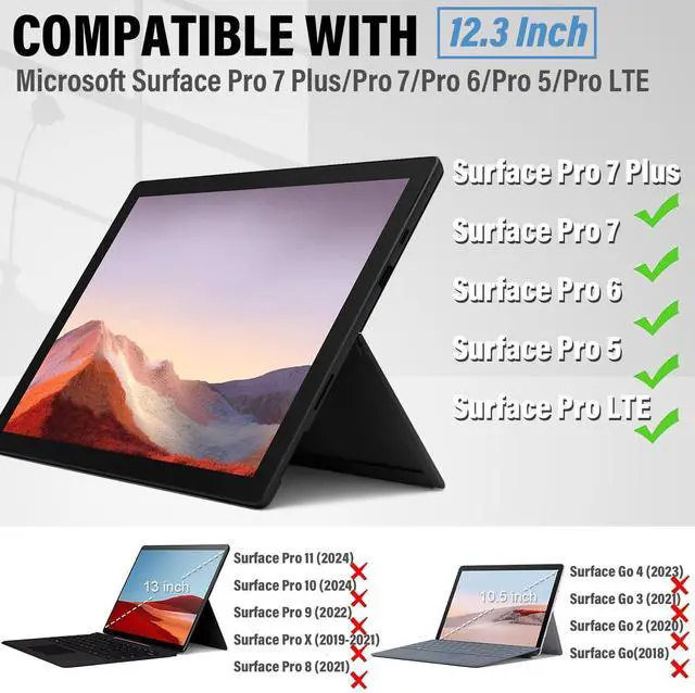 Alt view image 2 of 5 - Touchpad Keyboard Case for Microsoft Surface Pro 7+/Pro 7/Pro 6/Pro 5/Pro LTE 12.3 Inch, LDSOYIA Rainbow Backlit Wireless Trackpad Keyboard PU Cover Case for 12.3" Surface Pro 7/6/5/LTE
