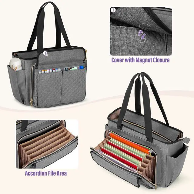Alt view image 3 of 5 - LUXJA Teacher Bag with Bible Cover Case, Gray