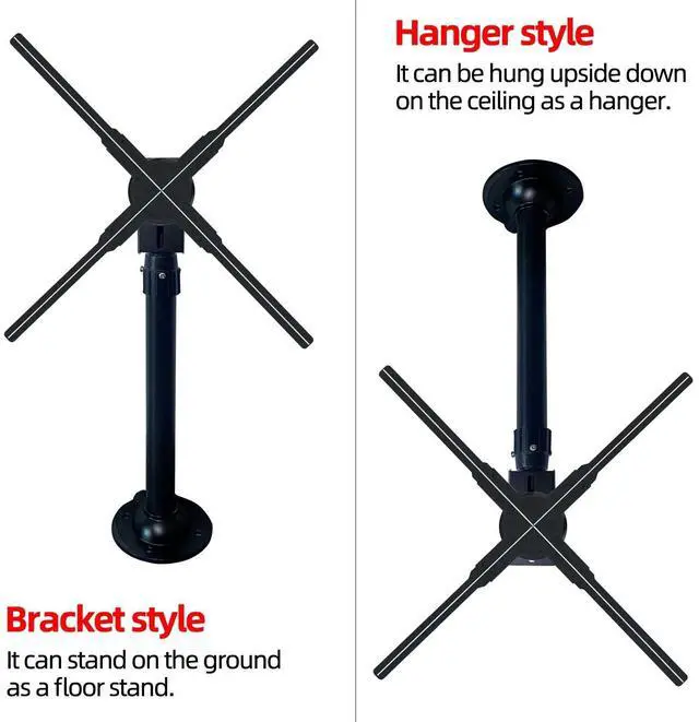 Alt view image 3 of 5 - Maximize Your 3D Hologram Fan Experience with Our Easy-to-Install Hanging Bracket - Fits 12.6 to 33.5 Inch Screens - Aluminum Construction