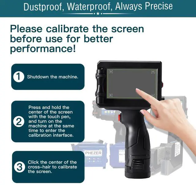 Alt view image 4 of 5 - Phezer Handheld Inkjet Printer Gun P15U with Quick-Drying Ink Cartridge, 0.5inch Portable Handheld Printer for Text/Barcode/Logo/QR/Counter/Number/Date (P15 Inkjet Printer with JS62 Cartridge)