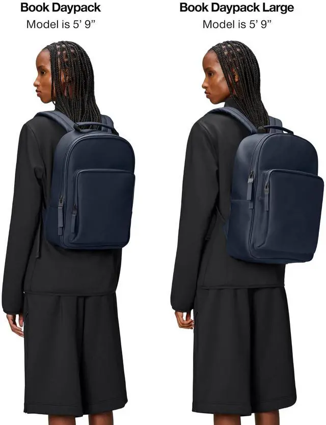 Alt view image 5 of 5 - RAINS Large Book Daypack, Backpack, Laptop Bag, Waterproof, 2 Year Warranty, Navy