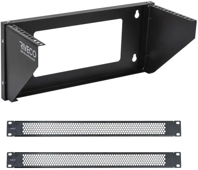 Main image of RIVECO 4U Wall Mount Rack for Network. Reinforced Heavy Load 66-99 LBS Server Racks Vertical & Horizontal Mounting for 19 inches IT & Studio Equipment &1U Vented Panels 2PCS