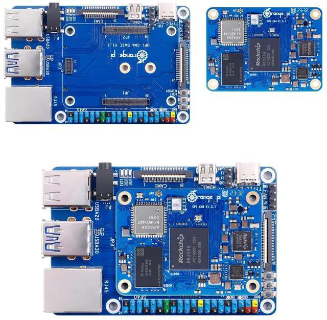 Main image of Orange Pi CM4 8G64GB with Base Board RK3566 Quad Core 64 Bit Single Board Computer, 1.8 GHz Frequency Wi-Fi & Bluetooth 5.0 Integrated RKNN NPU AI Accelerator (8G64G+Base Board)