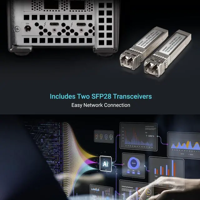 Alt view image 2 of 5 - Sonnet Twin10G SFP28 Thunderbolt Adapter