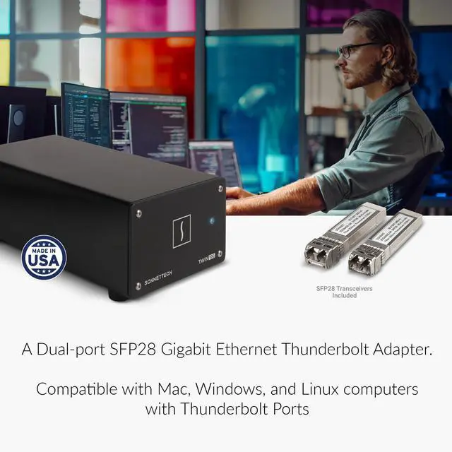 Alt view image 5 of 5 - Sonnet Twin10G SFP28 Thunderbolt Adapter