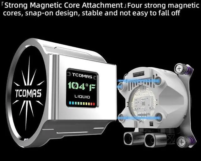 Alt view image 5 of 5 - TCOMAS CPU Liquid Cooling LX800 PRO 360 ARGB 2.8 INCH Customisable IPS + 1.44 INCH LCD Dual Screen Display/Dual Temperature Zone Monitoring/HIGH Performance Fan (White, 360mm)