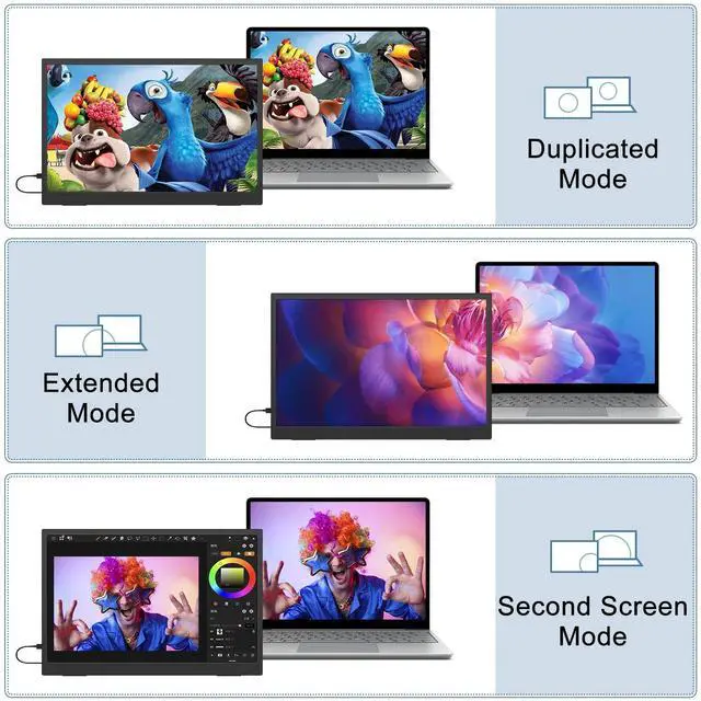 Alt view image 2 of 5 - 2K Portable Monitor 15.6inch 2560 * 1680 Ultra-Slim, HDR FreeSync Laptop Monitor w/VESA Gaming Display, 500cd,100% sRGB Portable Display w/45deg Adjustable Stand,for Laptop PC Phone Mac