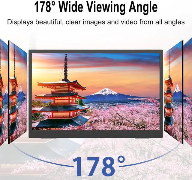 Alt view image 5 of 5 - 2K Portable Monitor 15.6inch 2560 * 1680 Ultra-Slim, HDR FreeSync Laptop Monitor w/VESA Gaming Display, 500cd,100% sRGB Portable Display w/45deg Adjustable Stand,for Laptop PC Phone Mac
