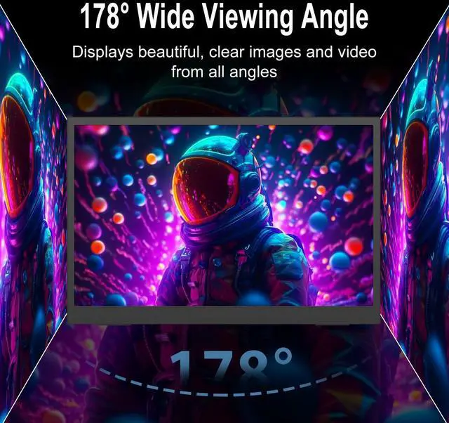 Alt view image 5 of 5 - 4K Portable Monitor, 15.6 Inch Screen Extender 3240×2160 UHD, 500 Nits 100% sRGB with 45° Adjustable Stand, HDMI & USB-C Computer Display for Travel Monitor Laptop & PC Mac Phone PS4 PS5 Switch