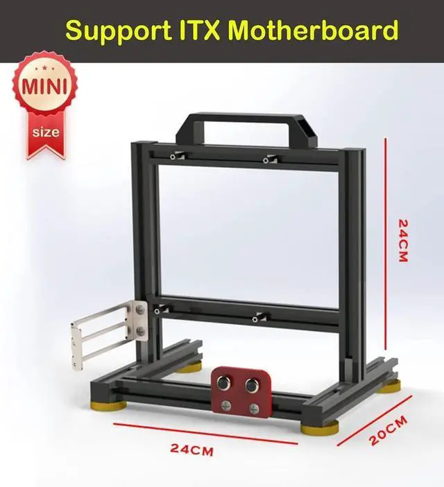 Alt view image 2 of 5 - PC Test Bench Open Air Computer Case ITX Motherboard Chassis Aluminum Bracket DIY Bare Frame ITX Support 120 240 360 Liquid Cooling