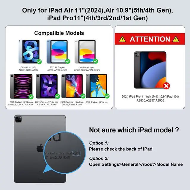 Alt view image 2 of 5 - Magic Keyboard for iPad Air 11-inch (M2 2024/M3 2025)&iPad Pro 11 inch (4th/3rd/2nd/1st Gen),Bluetooth Keyboard Case for 10.9" iPad Air 5th/4th Gen with Usb-C Charging,Multi-Touch Trackpad, Backlight