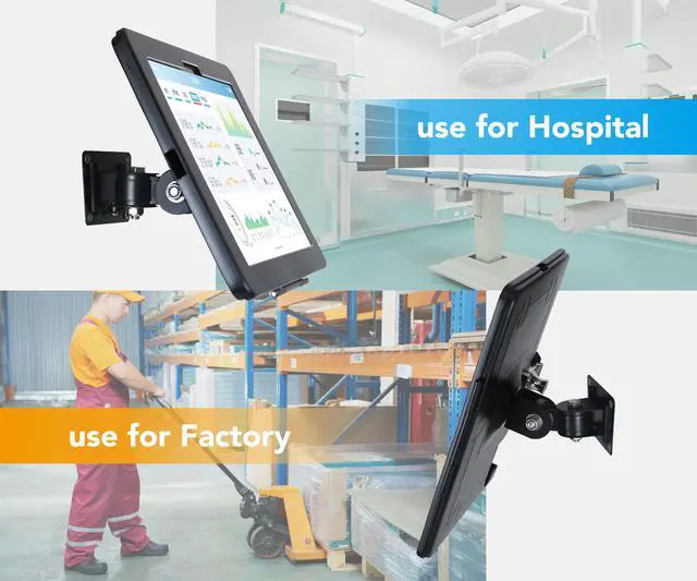 Alt view image 4 of 5 - WeSTRUGGLE On Wall Mount Bracket for 11'' iPad Air(M2) 2024 :,Excluding Other 11" iPad,with Lock &Key, Multi Angle Design,Metal,(Black)
