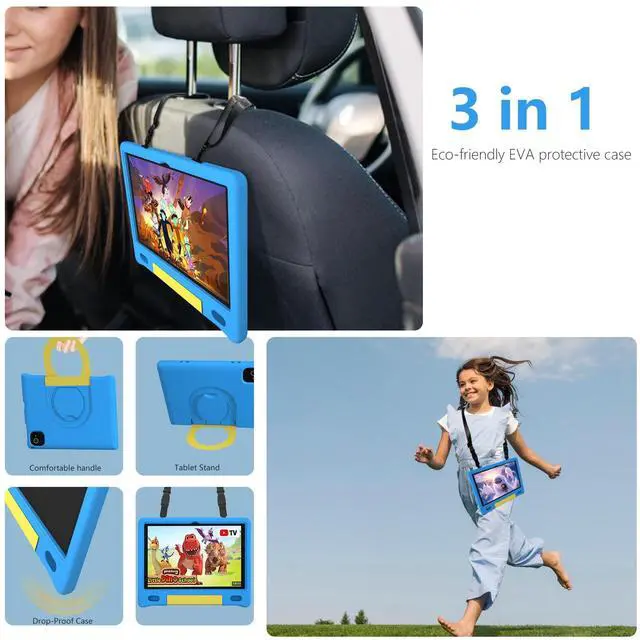 Alt view image 2 of 5 - YACXBTK Tablet for Kids 10.1 inch Android 14, 8GB+64GB(TF 1TB) 6000mAh Kids Tablet WiFi6 Parental Control,Face Unlock, 1280 * 800 HD Screen (Layard Blue)