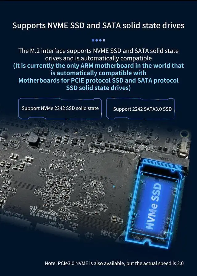 Alt view image 5 of 5 - youyeetoo R1 Single Board Computer -Basic Rockchip RK3588S -6 Tops NPU & 8K Display -Support HDMI 2.1, SATA 3.0, PCIe 2.0 SSD, USB Host x5, Onboard NFC -AIoT Control/NAS (8GB RAM+64GB eMMC)