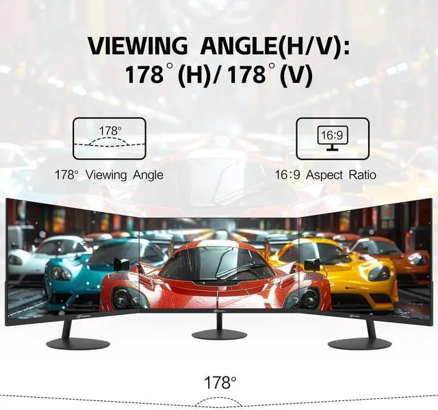 Alt view image 5 of 5 - ArcticPro 22inch Computer Monitor, FHD 1080p, 100Hz Office and Gaming Monitor, 4ms Response Time, 3-Sided Frameless, Ultra Slim, VESA Mountable, Anti-Blue Light Design, HDMI, VGA
