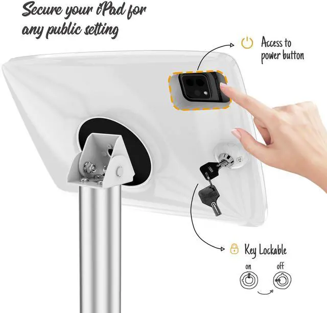 Alt view image 2 of 5 - Beelta Tablet Floor Stand Anti-Theft Adjustable - Compatible with 10.9" iPad 10th, Pro 11" 1 2 3 4, Air 4 5, Air 11", iPad 11"(A16) - BSF302A