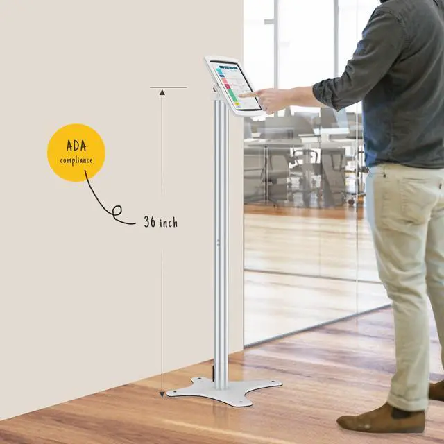 Alt view image 3 of 5 - Beelta Tablet Floor Stand Anti-Theft Adjustable - Compatible with 10.9" iPad 10th, Pro 11" 1 2 3 4, Air 4 5, Air 11", iPad 11"(A16) - BSF302A