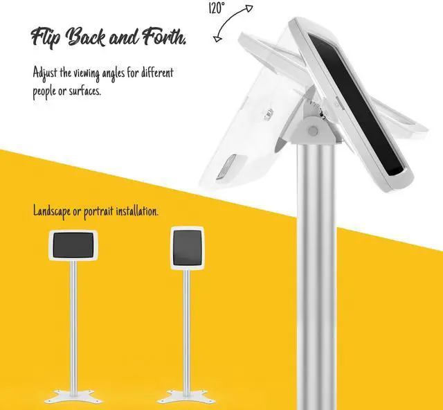 Alt view image 4 of 5 - Beelta Tablet Floor Stand Anti-Theft Adjustable - Compatible with 10.9" iPad 10th, Pro 11" 1 2 3 4, Air 4 5, Air 11", iPad 11"(A16) - BSF302A