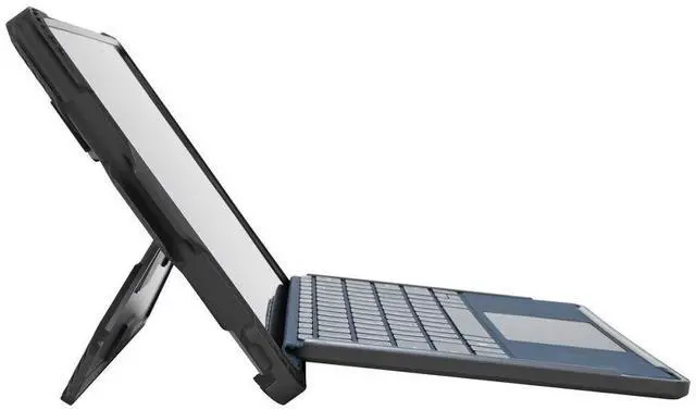 Alt view image 5 of 5 - Targus SafePort Rugged Microsoft Surface Go 2 and Surface Go Case Cover with Hands Free Kickstand, Military Grade Drop-Safe Protection, Stylus Holder, Secure Closure, Gray (THD491GL) Black