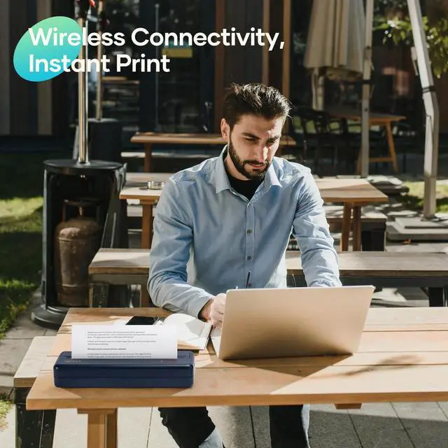 Alt view image 5 of 5 - iDPRT MT890 Portable Wireless Printer with Case- with Thermal A4 Paper, Bluetooth Inkless Printer for Travel/Home