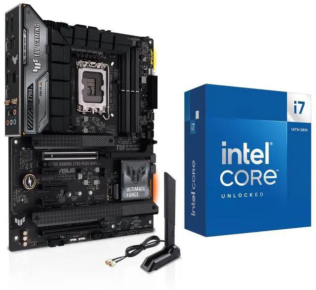 Main image of INLAND by Micro Center CPU Motherboard Intel i7-14700K 14th Gen 20-Cores LGA 1700 Desktop Processor with ASUS TUF Gaming Z790-Plus WiFi DDR5 Motherboard