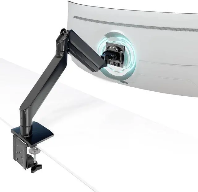 Main image of Mount-It! Heavy Duty Monitor Arm for 49", 57" & Ultrawide Monitors, Full Motion Gas Spring | Holds 55 lbs | Tilt, Swivel & Rotate | VESA 75 & 100 | Clamp & Grommet Base | Fits Samsung Odyssey G9