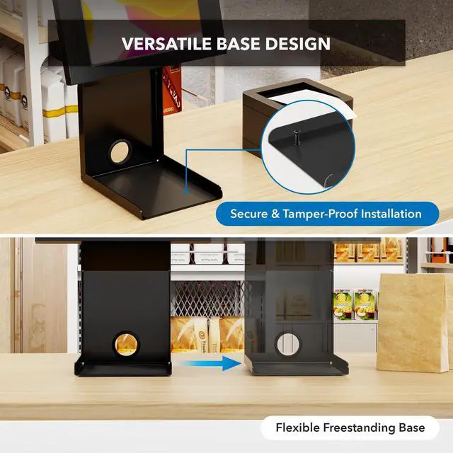Alt view image 5 of 5 - Mount-It! iPad Kiosk Stand with Printer Shelf - Locking Anti-Theft Tablet Enclosure for POS, Retail & Business - Rotating & Tilting Secure Checkout Stand for iPad 7-10, Air & Pro