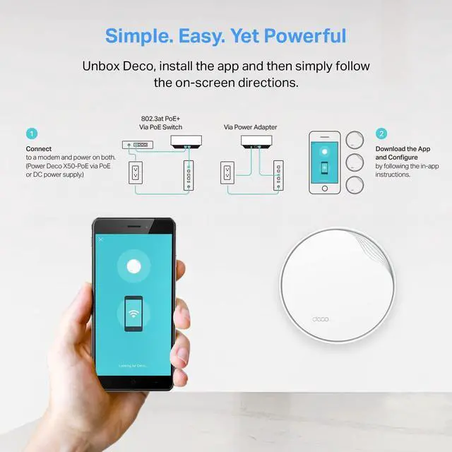 Alt view image 5 of 5 - TP-Link Deco AX3000 PoE Mesh WiFi(Deco X50-PoE), Ceiling/Wall-Mountable WiFi 6 Mesh, Replacing WiFi Router, Access Point and Range Extender, PoE-Powered, 2 PoE Ports(1 x 2.5G, 1 x Gigabit), 3-Pack