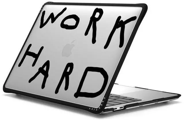Alt view image 2 of 3 - CASETiFY Impact MacBook Pro 13" (2022) Case [Enhanced Protective Corner Design/Ventilation Cutouts/Anti-Slip Grip] - Work Hard Black - Clear Black
