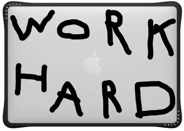 Main image of CASETiFY Impact MacBook Pro 13" (2022) Case [Enhanced Protective Corner Design/Ventilation Cutouts/Anti-Slip Grip] - Work Hard Black - Clear Black