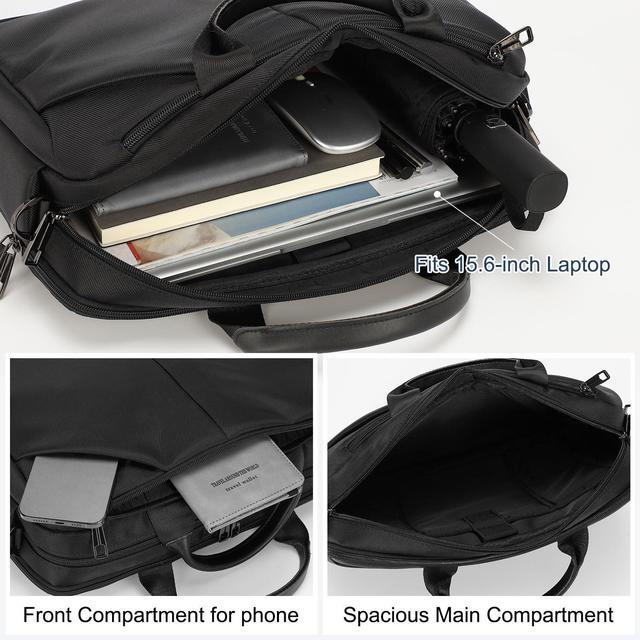 Alt view image 3 of 5 - uxcell 15.6 Inches 360deg Protective Laptop Bag, Water-Resistant Laptop Briefcase, Black