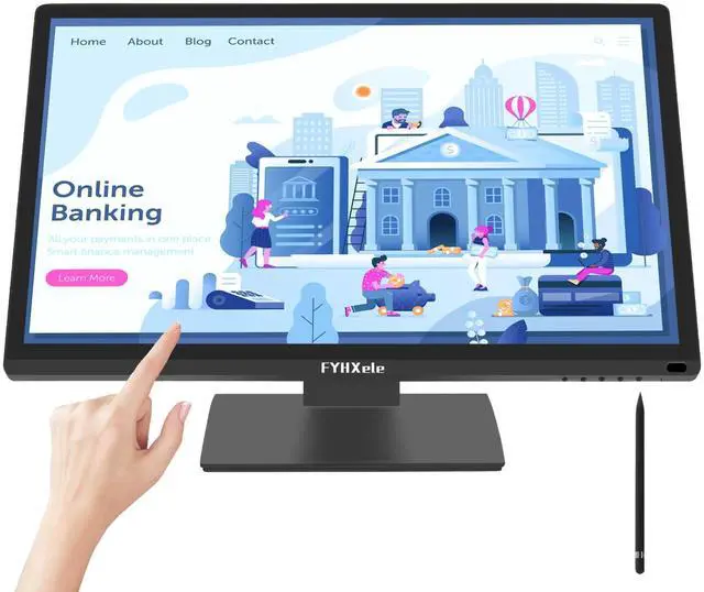 Main image of FYHXele 22 Inch Touchscreen Monitor, IPS FHD 1080P Touch PC Display, 75Hz, LED Backlit Multi-Touch Monitor, VESA, HDMI & VGA & USB Computer Touch Screen for Gaming, Business, Warehouse, Bar, Gym