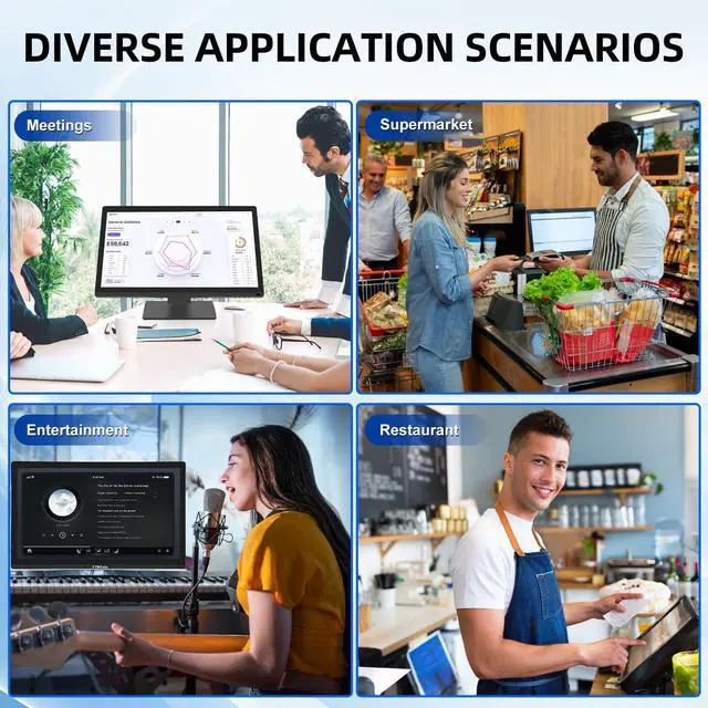 Alt view image 5 of 5 - FYHXele 22 Inch Touchscreen Monitor, IPS FHD 1080P Touch PC Display, 75Hz, LED Backlit Multi-Touch Monitor, VESA, HDMI & VGA & USB Computer Touch Screen for Gaming, Business, Warehouse, Bar, Gym