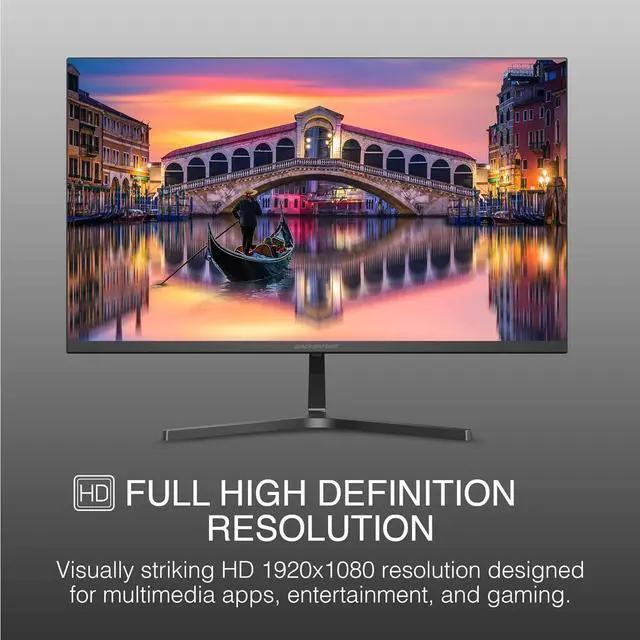Alt view image 2 of 5 - Packard Bell AirFrame 24 " FHD Monitor, 1920x1080, Ultrawide, VESA Mount, Tilt Adjust, HDMI/VGA, Slim Bezel, for Home, Office, and Light Gaming - 2 Pack