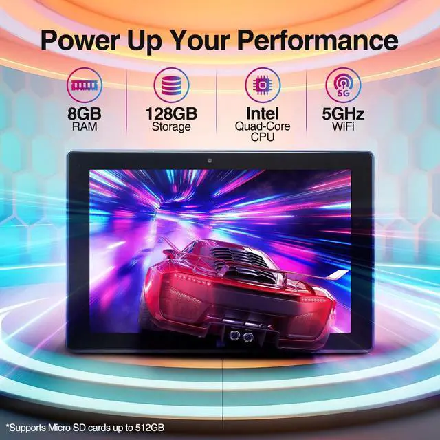 Alt view image 2 of 5 - Fusion5 10.1" Windows 11 Tablet PC - FWIN232 Plus Ultra Slim Windows Tablet Computer - 8GB RAM, Full HD 10 Inch Display, 5G WiFi, Quad-Core CPU, USB 3.0, Micro HDMI, Dual Cameras, Bluetooth