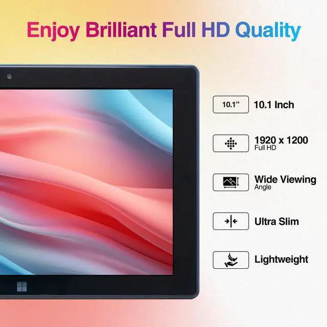 Alt view image 3 of 5 - Fusion5 10.1" Windows 11 Tablet PC - FWIN232 Plus Ultra Slim Windows Tablet Computer - 8GB RAM, Full HD 10 Inch Display, 5G WiFi, Quad-Core CPU, USB 3.0, Micro HDMI, Dual Cameras, Bluetooth