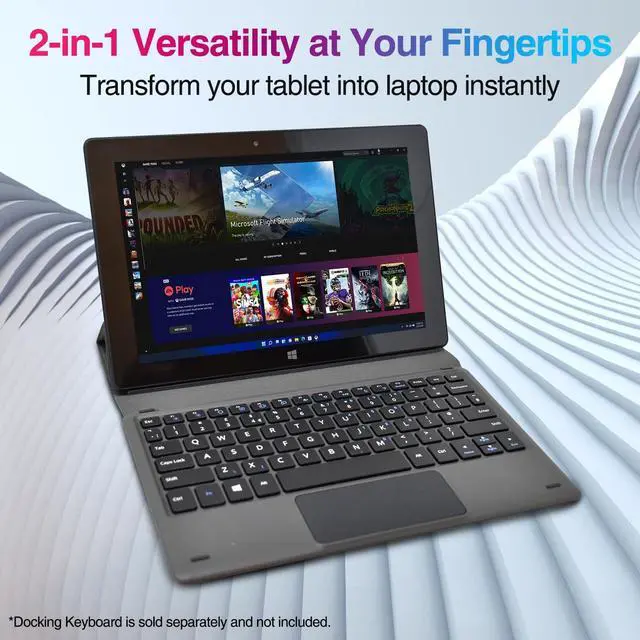 Alt view image 5 of 5 - Fusion5 10.1" Windows 11 Tablet PC - FWIN232 Plus Ultra Slim Windows Tablet Computer - 8GB RAM, Full HD 10 Inch Display, 5G WiFi, Quad-Core CPU, USB 3.0, Micro HDMI, Dual Cameras, Bluetooth