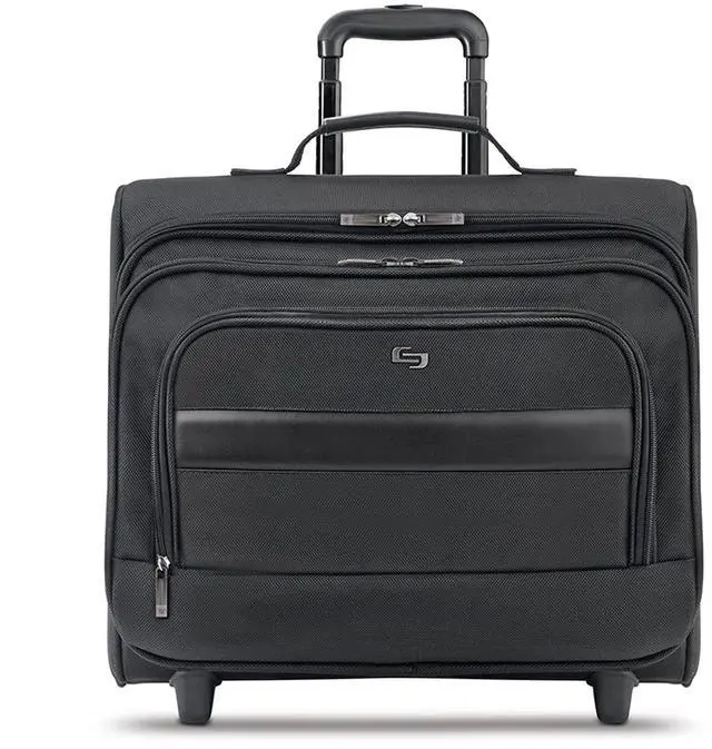 Main image of Solo New York Columbus 15.6-Inch Laptop Rolling Overnighter Case, Removable Sleeve, Black, B64
